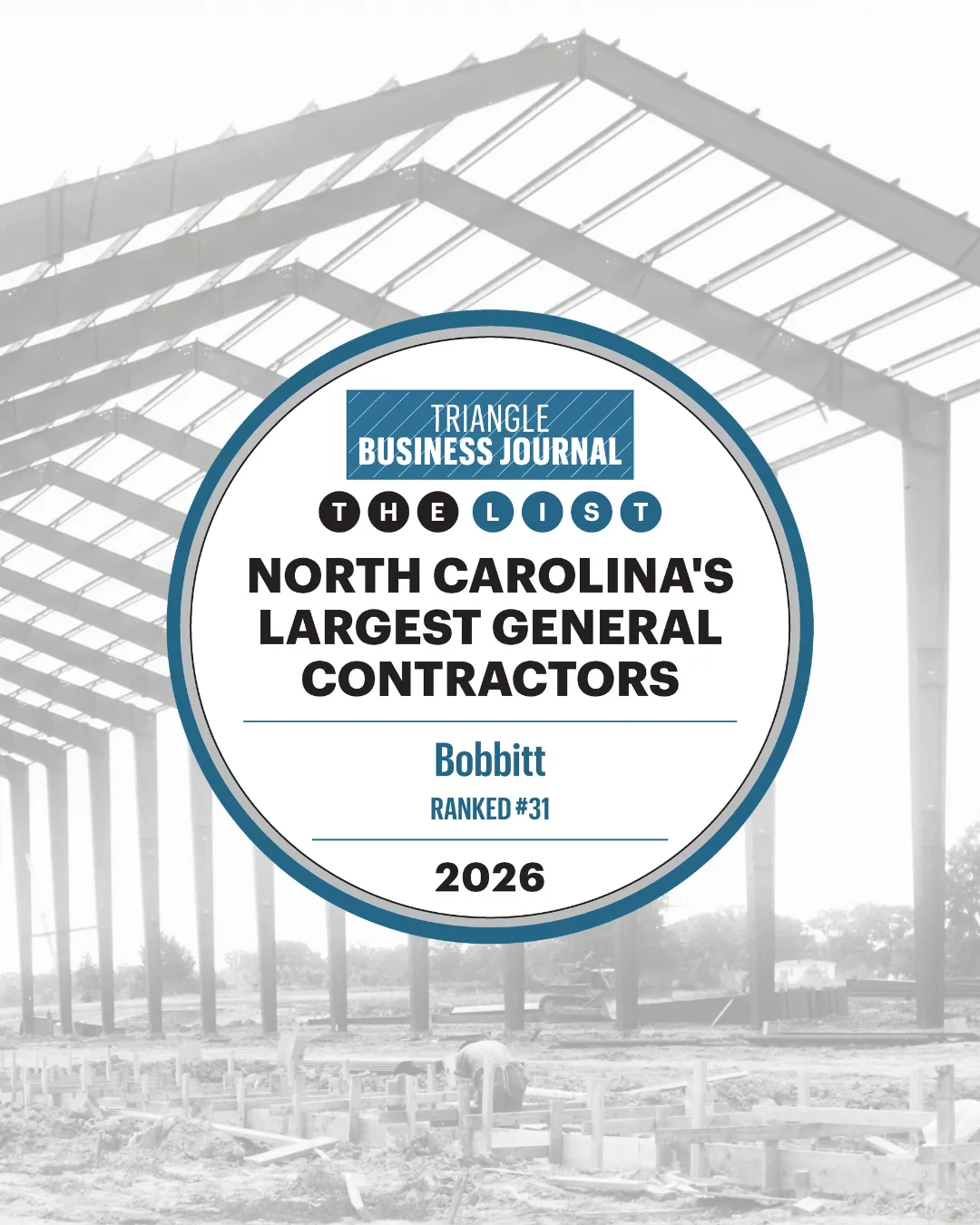 Bobbitt Named Among North Carolina’s Top General Contractors